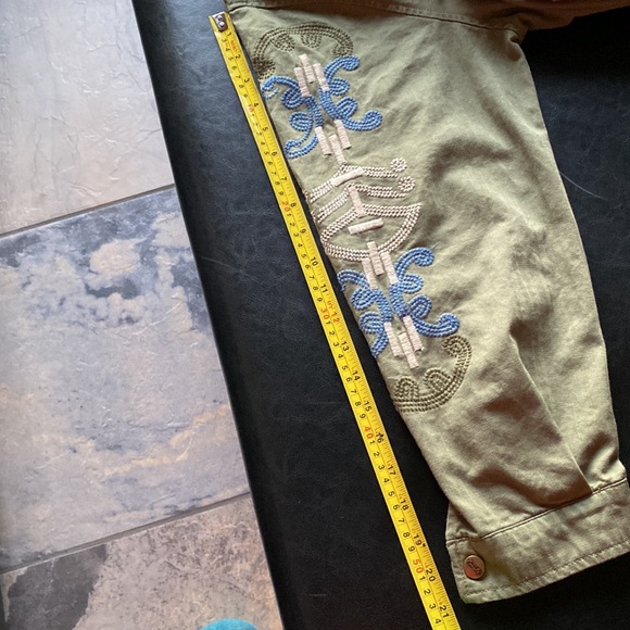 BOHO Nanette Lepore 100% Cotton Lightweight Trench Coat With Embroidered Arms - Picture 13 of 16